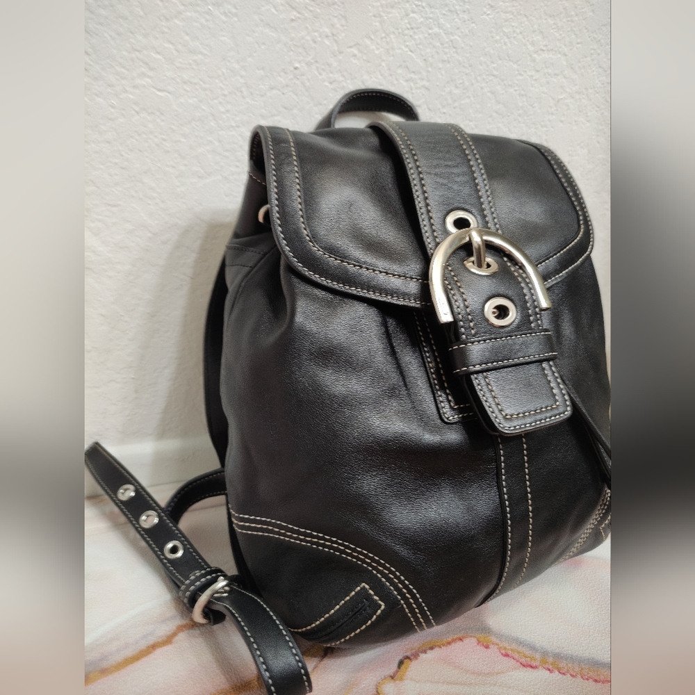 Coach #3559 Soho Black Leather
Drawstring Mini Backpack - Picture 2 of 13